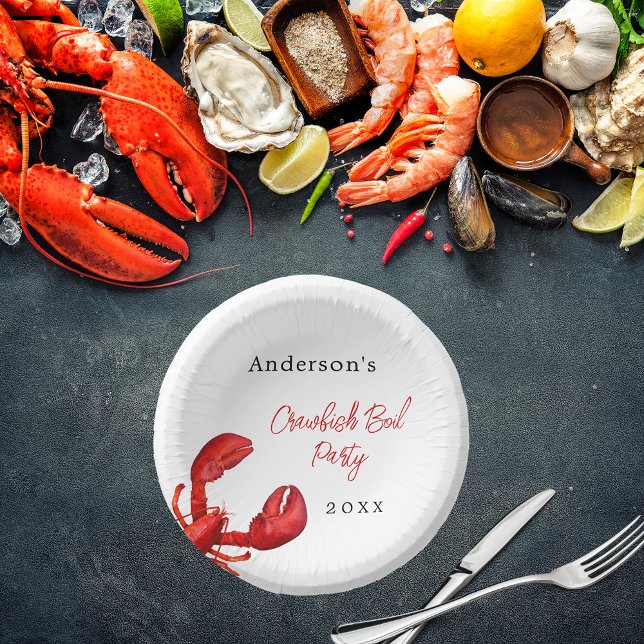 Cuencos De Papel Lobster grofish hervir fiesta blanco rojo (Subido por el creador)
