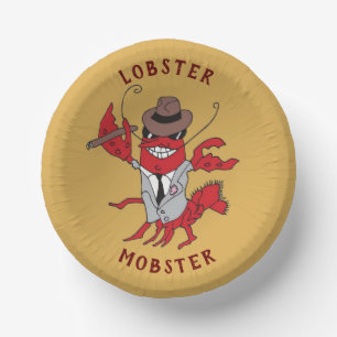 Cuencos De Papel Lobster Mobster 🦞 Funny Personalizado Gangster