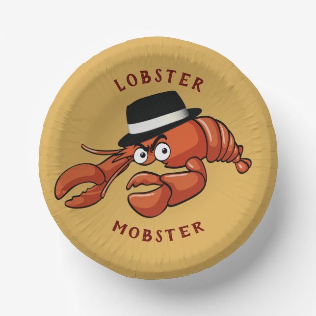 Cuencos De Papel Lobster Mobster 🦞 Gangster de Personalizado muy t (Anverso)