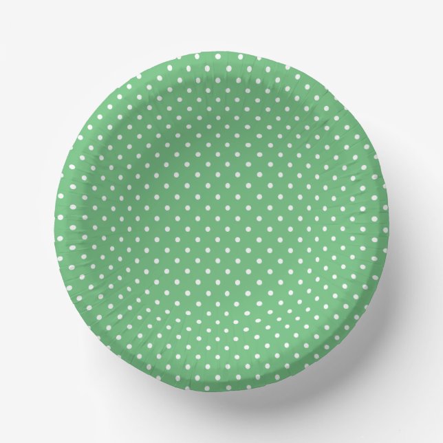 Cuencos De Papel Lunares Clásicos Blanco - Verde de Verano (Anverso)
