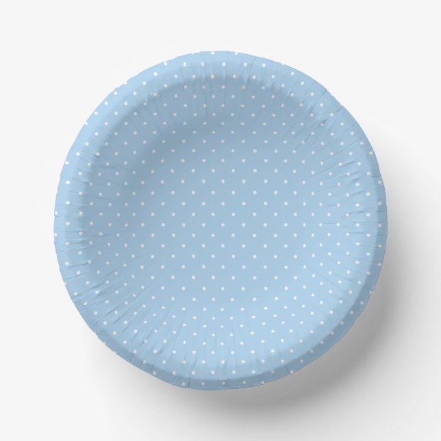 Cuencos De Papel Lunares Micros Blancos - Azul Bebé (Anverso)