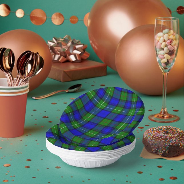 Cuencos De Papel MacKenzie tartan dorada verde azul (Multi)