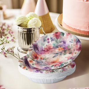 Cuencos De Papel Magnífico Fairycore Floral Watercolor Fiesta de cu
