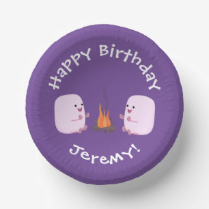 Cuencos De Papel Malvaviscos rosados por personalizado de bomberos 