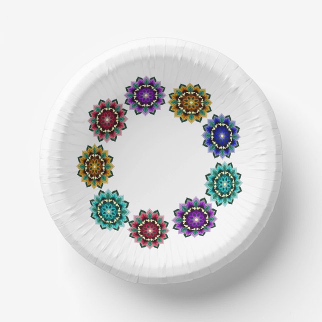 Cuencos De Papel Mandala in various colours (Anverso)
