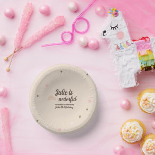 Cuencos De Papel Maravillosos puntos del primer cumpleaños del arco