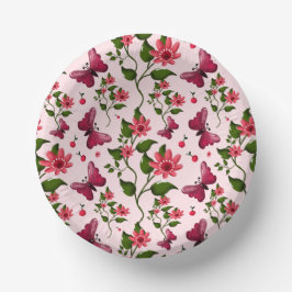 Cuencos De Papel Mariposa Floral Bloom de Medianoche