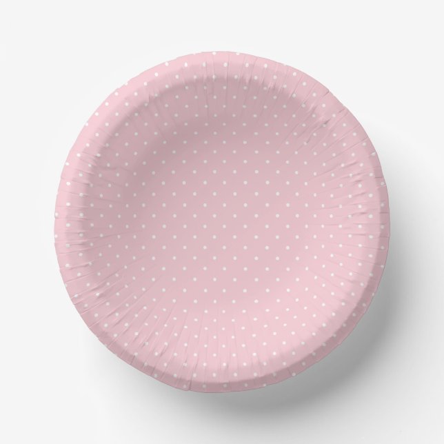 Cuencos De Papel Micro Polka Dot White - Pink (Anverso)