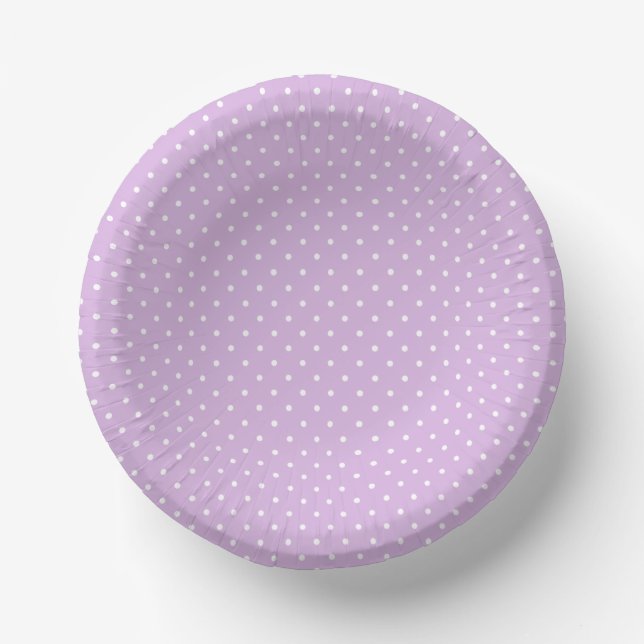 Cuencos De Papel Micro Polka Dot White - Soft Lilac (Anverso)