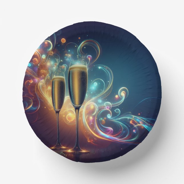 Cuencos De Papel Midnight Toast Paper Bowls (Anverso)