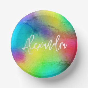 Cuencos De Papel Moda Personalizado vibrante y colorido arcoiris