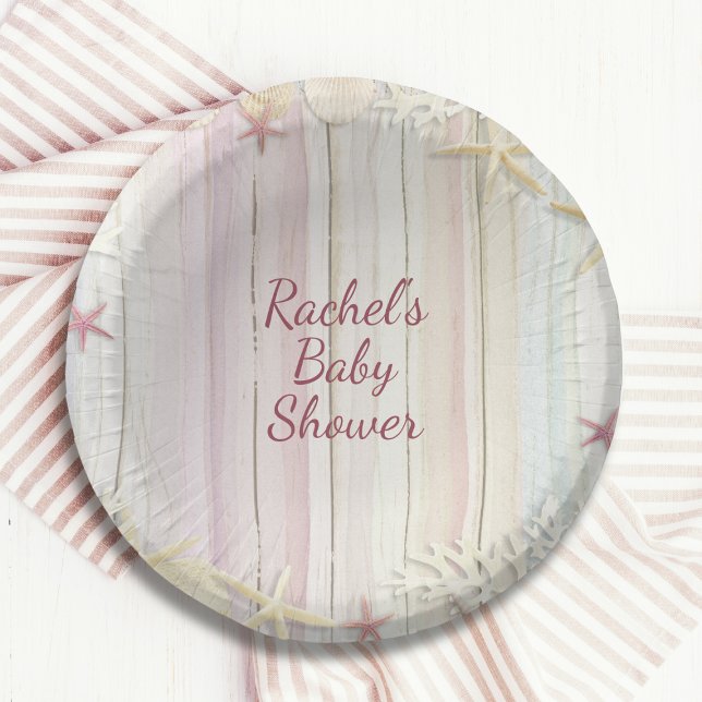 Cuencos De Papel Moda Tropical Beach Seashell Baby Shower Boho (Subido por el creador)