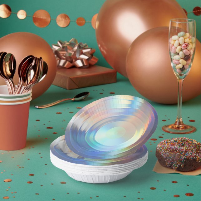 Cuencos De Papel Moderna sirena pastel arcoiris Unicornio Holográfi (Multi)