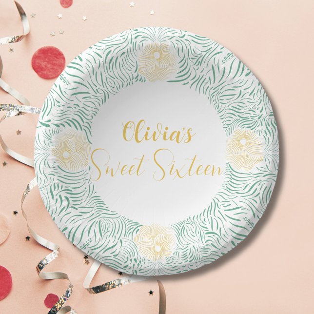 Cuencos De Papel Moderno Chic Boho Floral Dulces 16 Cumpleaños Fies (Subido por el creador)