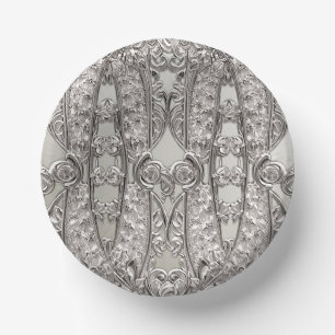 Cuencos De Papel Moderno Ornado de Plata