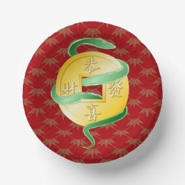 Cuencos De Papel Moneda de oro china del Año Nuevo Lunar de la Serp