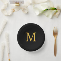 Monograma Nombre personalizado inicial Oro Negro d