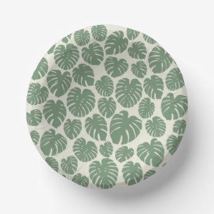 Cuencos De Papel Monstera - Verde