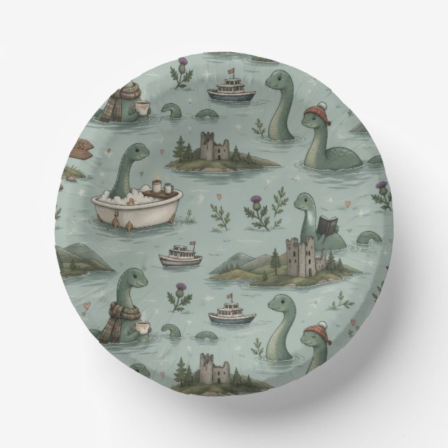 Cuencos De Papel Monstruo del Lago Ness  (Anverso)