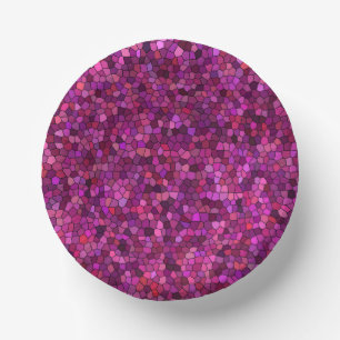 Cuencos De Papel Mosaico Rosa Púrpura