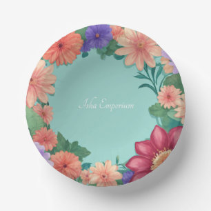 Cuencos De Papel Motivos de flores en bolas de papel