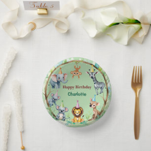 Cuencos De Papel Nacimiento de animales salvajes de una selva