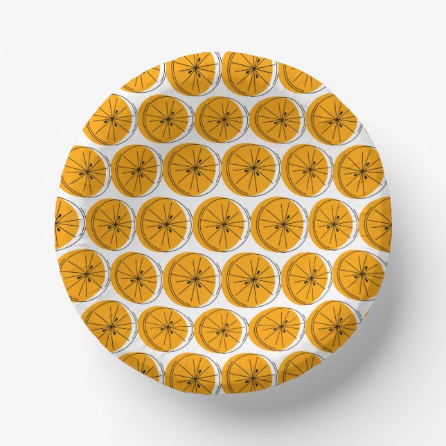 Cuencos De Papel Naranja Cítrica Multi (Anverso)