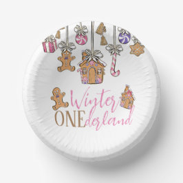 Cuencos De Papel Navidades de Onederland en invierno rosa