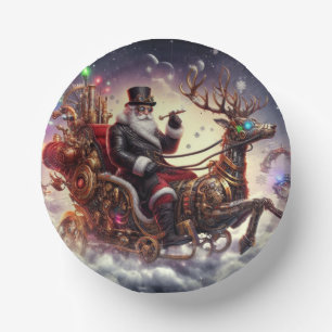 Cuencos De Papel Navidades de steampunk de Santa/Reindeer/invierno