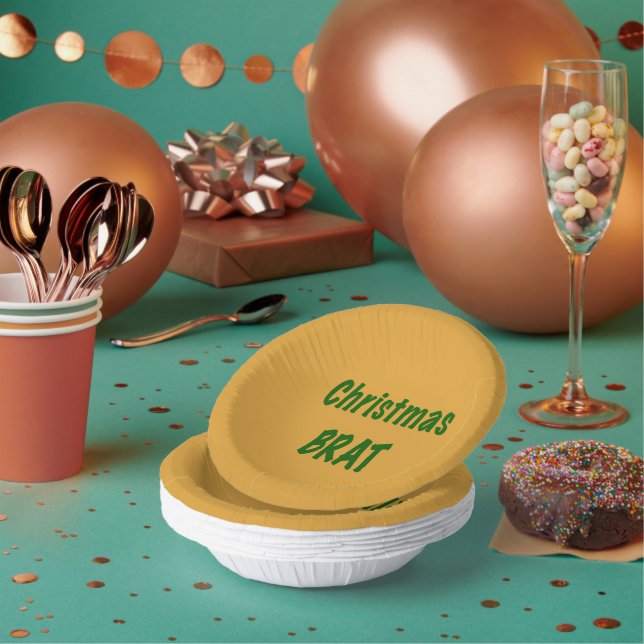 Cuencos De Papel Navidades Forest Green Brat On Gold (Multi)