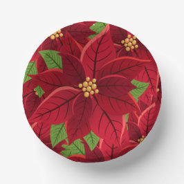 Cuencos De Papel Navidades Poinsettia