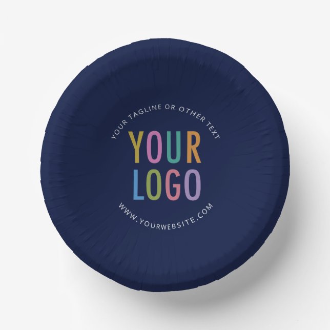 Cuencos De Papel Navy Blue Paper Bowls Custom Company Logo Printed (Anverso)