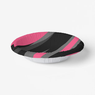 Cuencos De Papel Negro rosa y gris