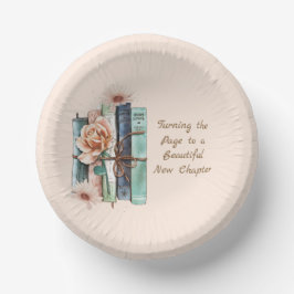 Cuencos De Papel New Chapter Begins Book Stack Floral 