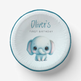 Cuencos De Papel Niño elefante primer cumpleaños