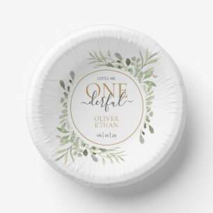 Cuencos De Papel Niño Primer cumpleaños pequeño Sr. ONEmaravilloso