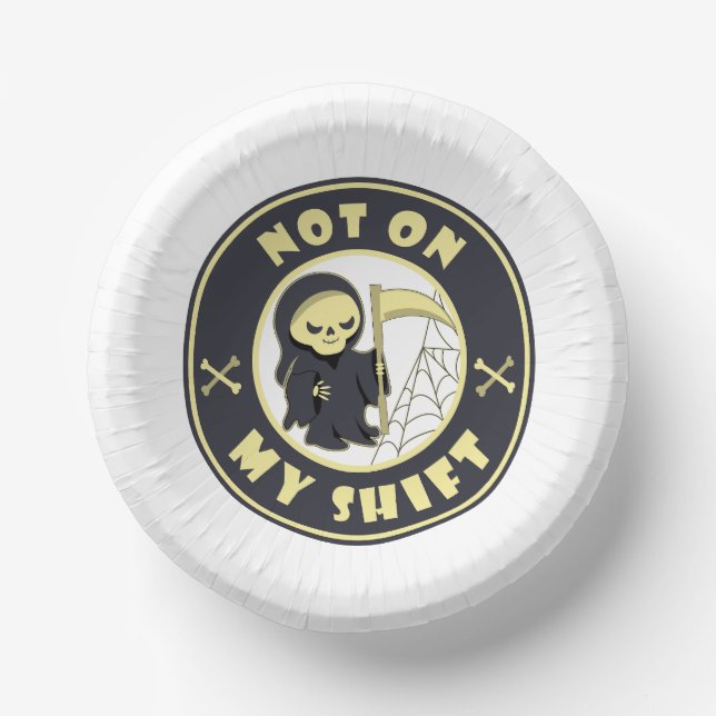 Cuencos De Papel No en mi cita de Halloween de Grim Reaper (Anverso)