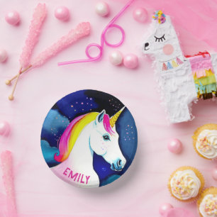 Cuencos De Papel Nombre de Chica de estrella mágica unicornio lindo