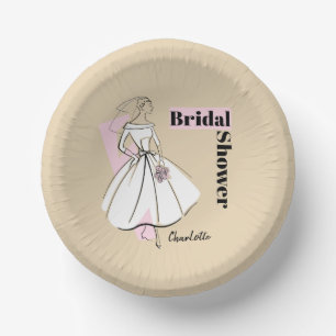 Cuencos De Papel Novia de Moda Cumpleaños Neutral Nombre