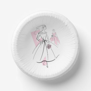 Cuencos De Papel Novia de Moda Grupo Rosa