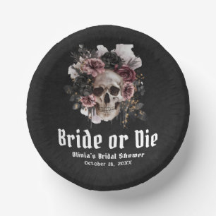 Cuencos De Papel Novia floral de Halloween o ducha nupcial mortal