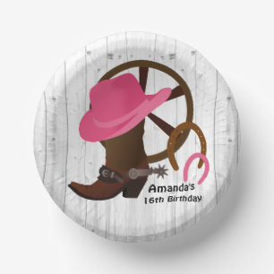 Cuencos De Papel Novia Personalizada Fiesta de Cumpleaños Rústica