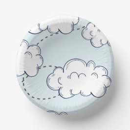 Cuencos De Papel Nube de Avión Cumpleaños Tiempo Vuela