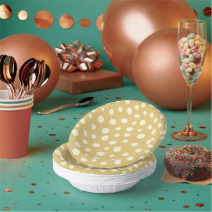 Cuencos De Papel Nubes de biplano Art Deco - puntos de polka amaril