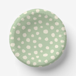 Cuencos De Papel Nubes de biplano Art Deco - puntos de polka verde