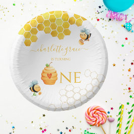 Cuencos De Papel Nuestra pequeña miel cumple un cumpleaños de abeja