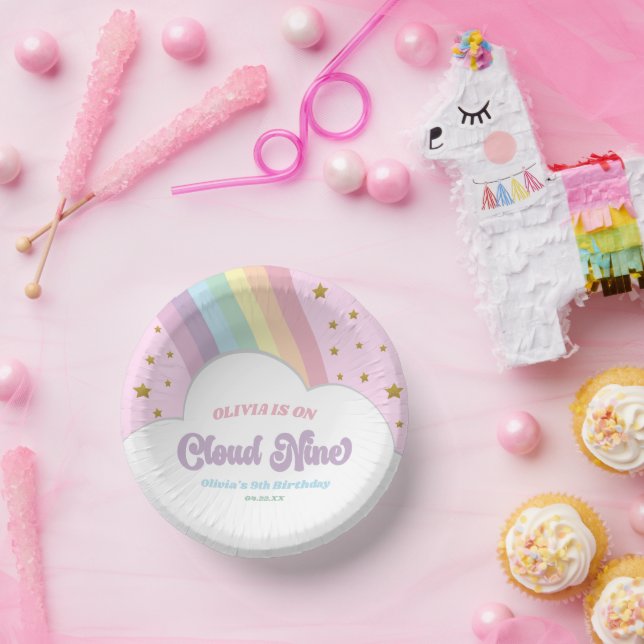 Cuencos De Papel Nueve nubes de arcoiris y las estrellas Novena fie (Fiesta)