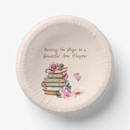 Cuencos De Papel Nuevo Capítulo Comienza Tema Floral de Libro Román