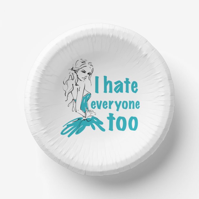 Cuencos De Papel Odio a todos también (Anverso)