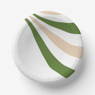 Cuencos De Papel Ola blanca, de arena y verde pálido